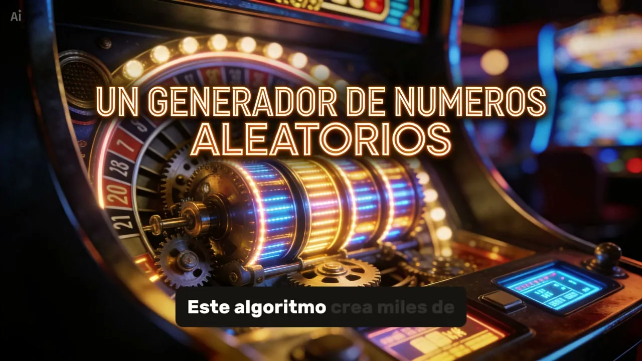 Generador de números aleatorios RNG decidiendo el resultado de una tragaperras