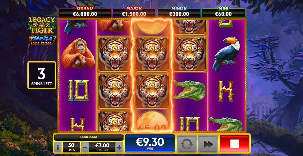 Mega Fire Blaze Legacy of the Tiger — Playtech